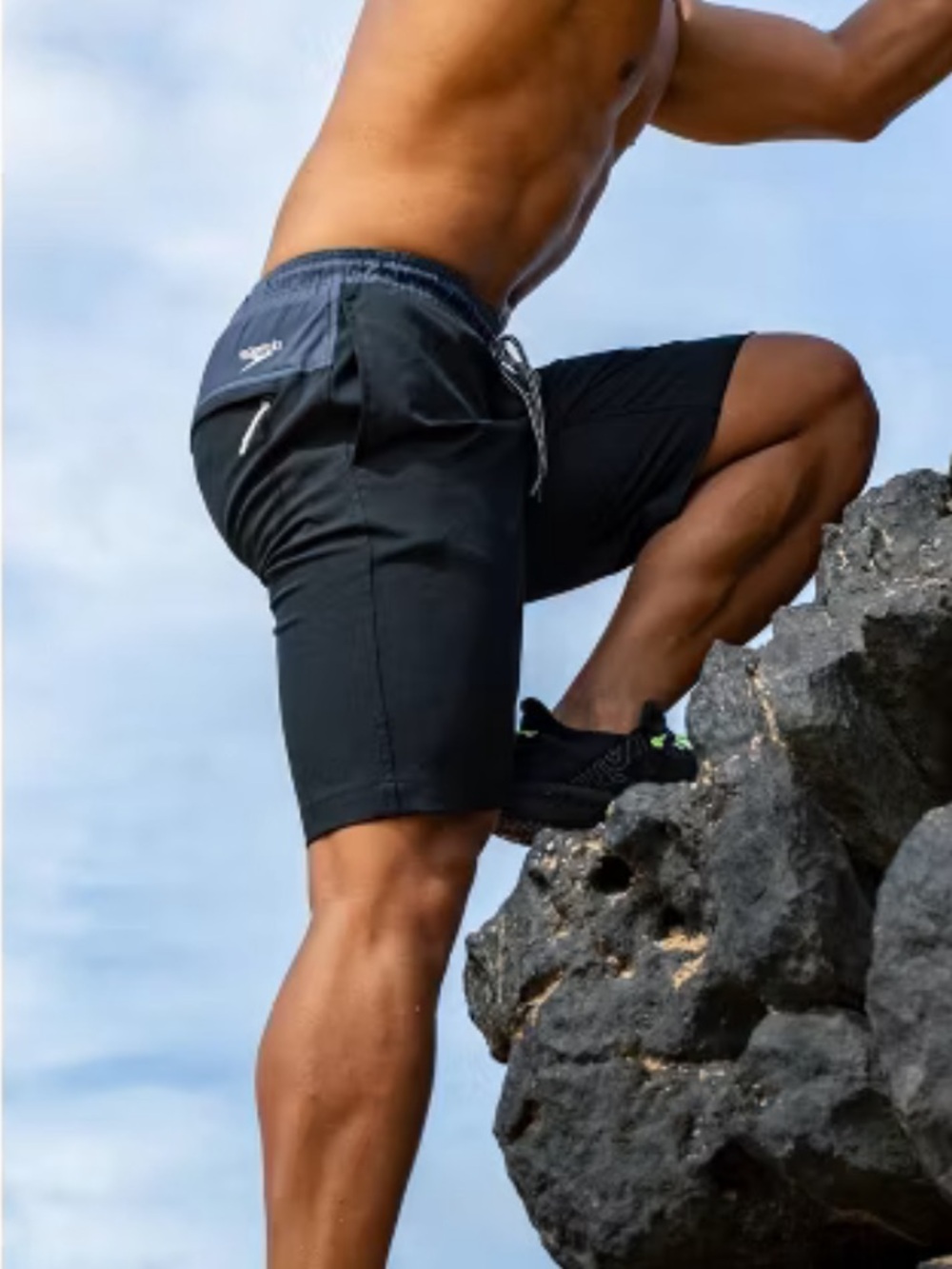Speedo Black 9" Marina Swim Shorts